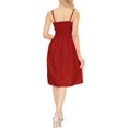 thumbnail image 4 of HAPPY BAY Women's Casual Strappy Smocked Mini Swing Dress Tube Top Dresses for Women One Size Red, Solid, 4 of 4