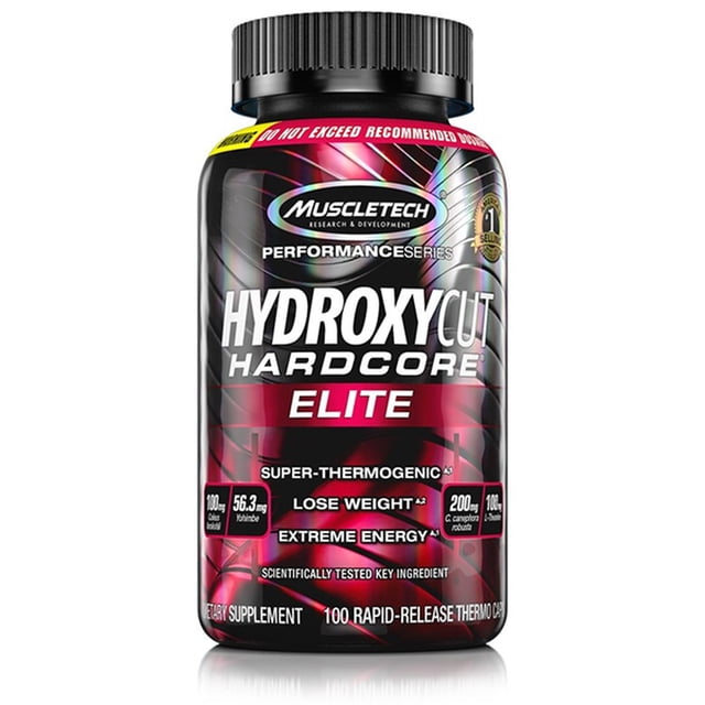 Quemador de Grasa MUSCLETECH Hydroxycut Hardcore Elite 180 Cápsulas MUSCLETECH Quemador de Grasa