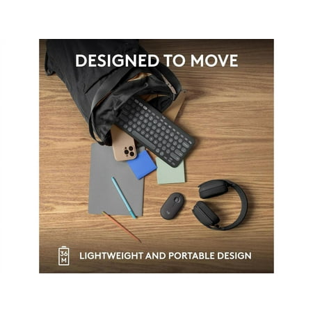 Logitech - Pebble Keys 2 Slim TKL Wireless Scissor Keyboard for Windows, macOS, iPadOS, Chrome - Graphite