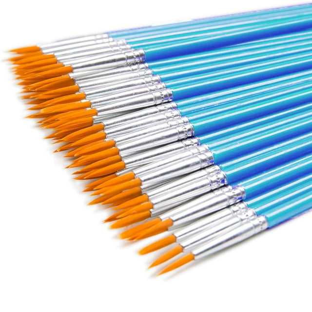 100 pinceles, pinceles puntiagudos para jóvenes para pintar artesanías detalladas