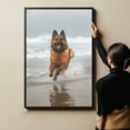 thumbnail image 6 of Funny Dog on Beach Canvas Wall Art, Belgian Tervuren Dog Picture Ocean Artwork for Bathroom Bedroom Living Room, Art Decor 8x12 Inches, 6 of 6