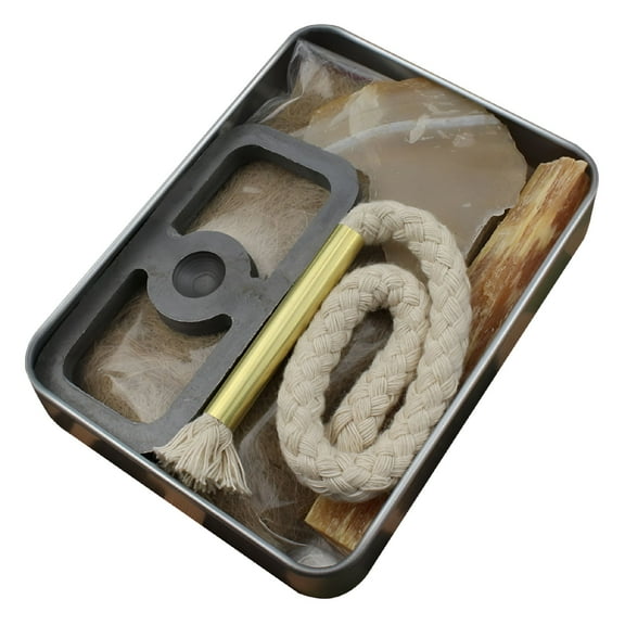 RIVONO Fire Steel For Flint Traditional Fire Tool Kit for Outdoor Camping Survival