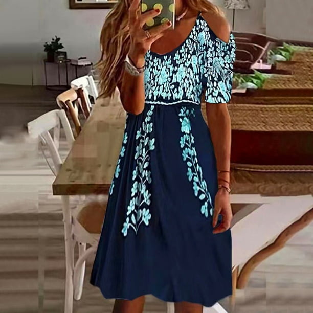 flowy mexican dress Flowy Gauze Embroidered V-Neck Dress Mustard / One Size