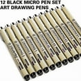 thumbnail image 4 of Painting Art : 12 Black Waterproof Ink Set Markers Drawing Sketch Anime Watercolor, 4 of 4
