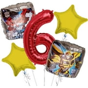 Transformers Balloon Bouquet 6th Birthday 5 pcs - Party Supplies