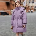 thumbnail image 6 of NAISIBABY Girls Puffer Coat, Windproof Hooded with Pockets Full Zip Up Winter Thicken Warm Snow Quilted Outerwear Purple 7T, 6 of 8