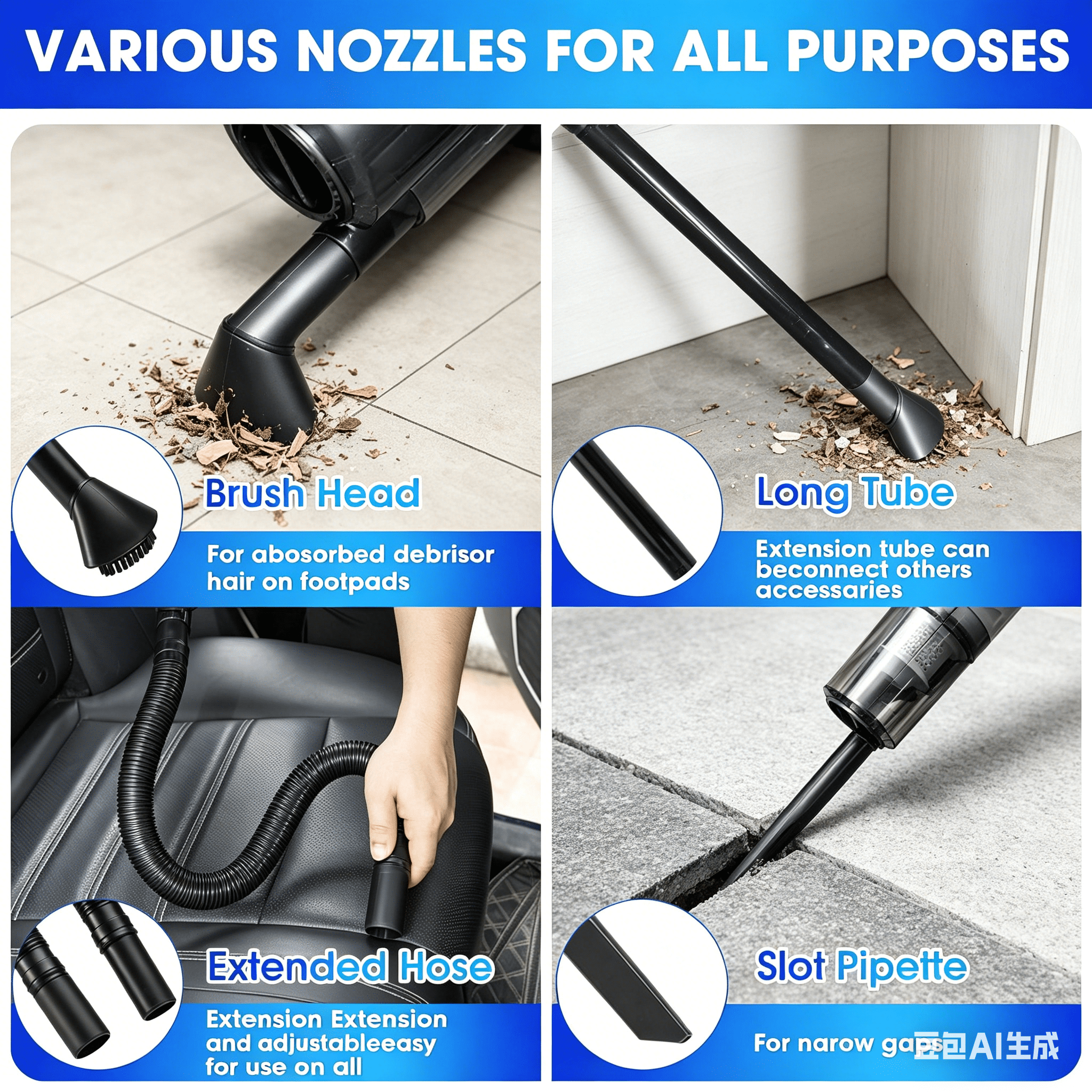 23-Piece Car Cleaning Kit, Grey Car Interior Deep Cleaning Tool Set with High-Power Handheld Vacuum, Detailing Brush Set, Windshield Cleaner, Cleaning Gel, Complete Auto Care Accessories