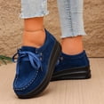 thumbnail image 6 of Willtoo Platform Shoes for Women Faux Suede Lace Up Casual Shoes Thick Sole Round Toe Sneakers, Non-Slip Comfortable Walking Footwear, 6 of 6