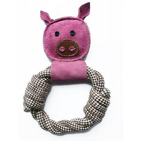 UPC: 0680226054737 | Dog Owners Outdoor Gear 890399 Peggy Pig Rope Ring Dog Toy  Pink