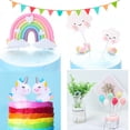 thumbnail image 5 of Unicorn Cake Topper, Qoadwem 15pcs Unicorn Rainbow Cake Toppers For Girls with Rainbow Heart Unicorn Cloud Balloon Happy Birthday Cake Decorations For Boys Girls Kids Birthday, 5 of 6