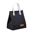 thumbnail image 2 of Clearance Under $2, 1 Pack Insulated Lunch Bag, Large Capacity Cooler Tote, Thermal Meal Storage Bag with Sturdy Handle for Work, Picnic & Travel, Plastic, 24x22cm(Black), 2 of 9