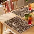 thumbnail image 4 of Leopard Print Placemats Set&nbsp;of&nbsp;2 Animal Abstract Retro Heat Insulation Washable Place Mats, Rustic Non-Slip Table Mats for Dining Table Party Kitchen Decor,13x19 Inch, 4 of 9