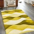 thumbnail image 4 of 3x5Ft Area Rugs Yellow Stripes Non-Skid Rubber Backing Large Rectangle Rugs - Living Room Bedroom Home Office, Retro Farmhouse Gradient Ripple Pattern Indoor Floor Mat Carpets Washable Rug, 4 of 9