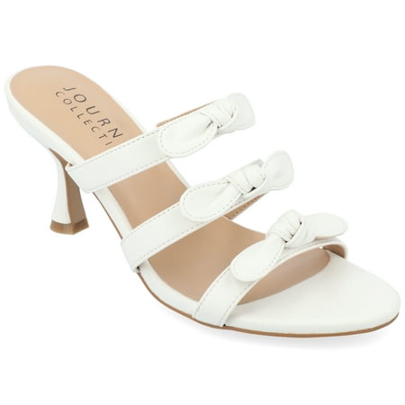 

Journee Collection Womens Kristina Vegan Leather Slip On Open Toe Pumps