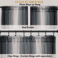 thumbnail image 2 of OVZME Black Ombre Print Crushed Sheer Curtains 84 Inch 2 Panels, Light Filtering Window Drapes for Living Room Bedroom, Rod Pocket, Each 42Wx84L Inch, 2 of 5