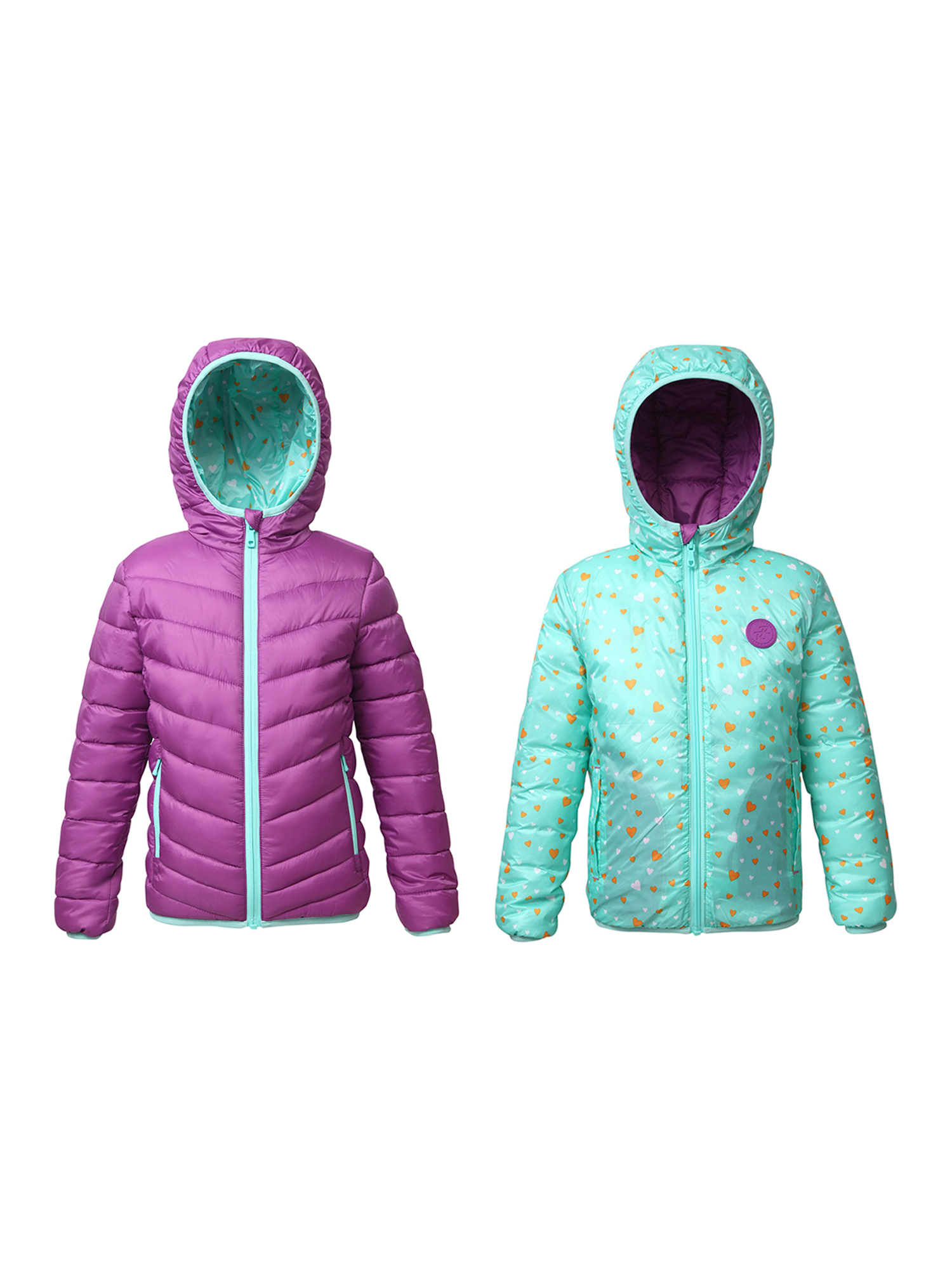Rokka&Rolla Girls' Reversible Light Puffer Jacket Coat, Sizes 4-18 - image 3 of 9