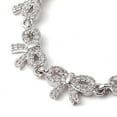 thumbnail image 2 of Brass Bowknot Link Chain Bracelets with Clear Cubic Zirconia Long-Lasting Plated Lead Free & Cadmium Free Platinum 6-3/4 inch(17cm) Wide: 8mm, 2 of 3