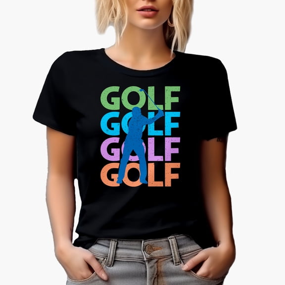Distressed Can't Work Today, I'm Feeling a Little Under Par with a Golf Player, Golfing or Golfer Themed Merch Gift, Black T-Shirt, Small