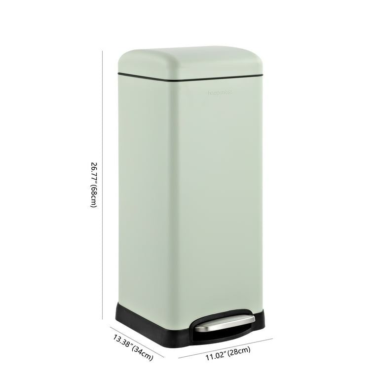 Betty Retro Slim Steel 8-Gallon Step-Open Garbage Can for Small
