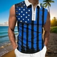 thumbnail image 2 of American Flag Sleeveless Half Zip Polo Shirt Men Retro 4th of July Patriotic Shirt USA Flag Graphic Gym Workout Tank Tops, 2 of 5