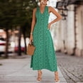 thumbnail image 4 of RKSTN Robe d'Été pour Femmes, Mode Décontractée Col en V Sans Manches Robe Imprimée Robes de Plage Robes Grande Taille pour Femmes, 4 of 5