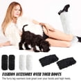thumbnail image 4 of Deago Womens Faux Fur Leg Warmer Winter Sexy Furry Fuzzy Long Boot Cuffs Cover (Black), 4 of 9