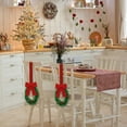 thumbnail image 5 of 4 Pcs 6" Small Christmas Kitchen Cabinet Wreaths with Ribbon Mini Kitchen Cabinet Christmas Decor for Window Door, 5 of 6
