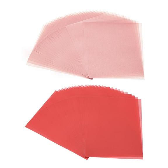 Uxcell 60 Sheets Vellum Paper 8.5 x 10.98 inch, Printable Translucent Paper for Invitations Red, Pink