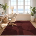 thumbnail image 3 of Design&I 9'x12' Washable Area Rug Deep Burgundy Geometric Design Modern Abstract with Bold Shapes for Dining Room, Basement, Large Office, Snag-Free, 3 of 7