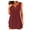 Wine, variant on Women's Sleeveless Button Front Dress, Solid Color Round Neck Midi Dress with Defined Waist, Casual and Elegant for Daily Wear, Office, and Special Occasions Blue