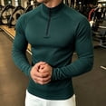 thumbnail image 5 of Cmfcve Mens Muscle Shirts 1/4 Zip Slim Fit Long Sleeve Shirts Casual Athletic Layering Tops, 5 of 6
