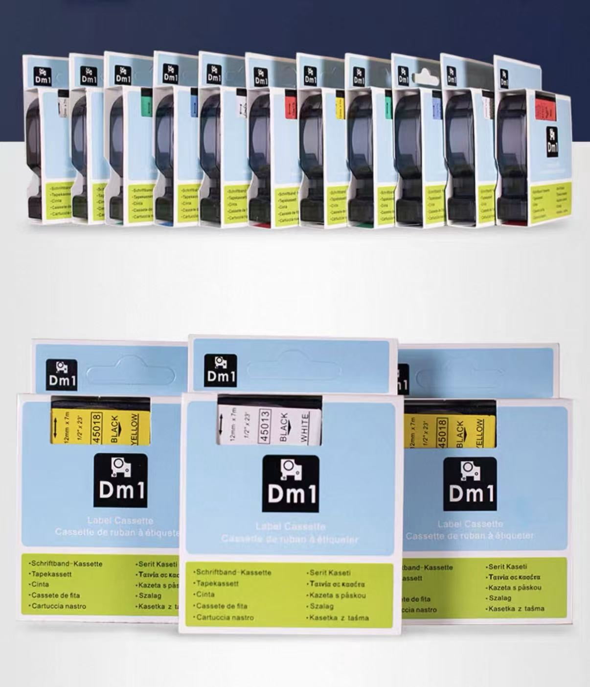 D1 12mm Label Tape Replacement Compatible with Label Maker Works with LabelManager 160 210D 280 360D 420P PnP