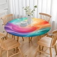 thumbnail image 3 of Rainbow Tie Dye Swirl Pattern Round Fitted Tablecloth with Elastic Edge,Dining Table Cover Waterproof,Outdoor Round Tablecloth for Camping,Dining,Indoor and Outdoor, 3 of 7