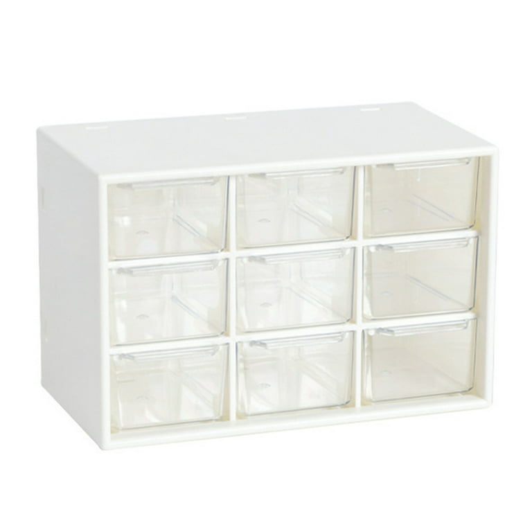 Yesbay Storage Box High Capacity Dust-proof Transparent 9 Drawers Storage  Cabinet Organiser for Bedroom