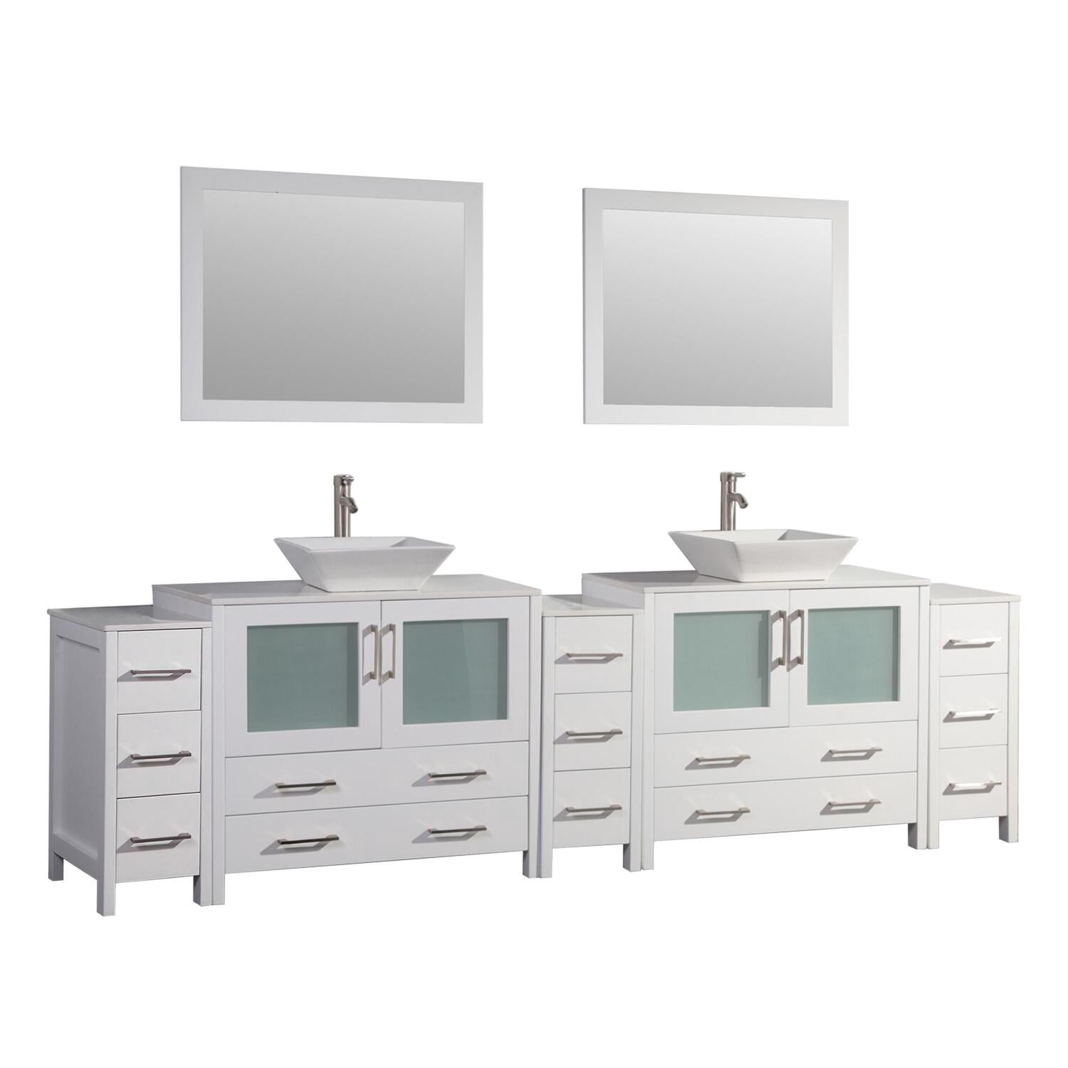 Vanity Art 108 Inch Double Sink Bathroom Vanity Set With Ceramic Vanity Top Walmartcom Walmartcom