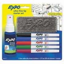 EXPO-1PK Low-Odor Dry Erase Marker Starter Set, Extra-Fine Needle Tip, Assorted Colors, 5/Set
