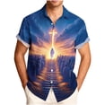thumbnail image 2 of Yaoyar Mens Casual Holiday Collared Shirts Christian Cross Hawaiian Shirt Funny Short Sleeve Shirts Jesus Button Down Shirt Summer, 2 of 6