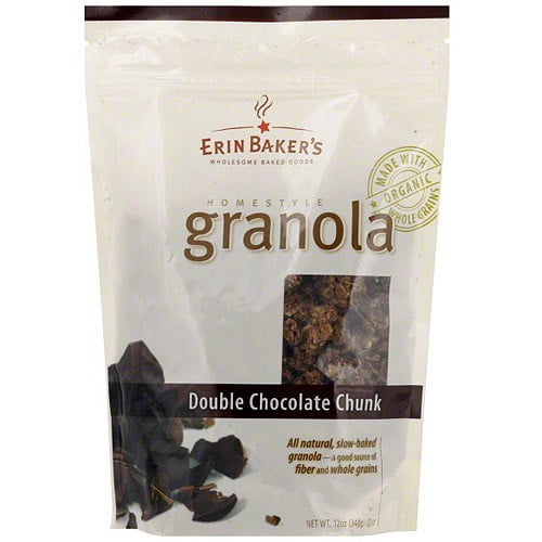 Erin Baker's Homestyle Double Chocolate Chunk Granola, 12 oz (Pack of 6)