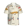 thumbnail image 2 of Disketp Hawaiian Shirts For Men,Striped Vintage Planes Print Mens Casual Short Sleeve Button Down Shirts Beach Shirt, 2 of 8