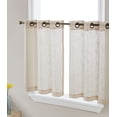 thumbnail image 3 of THD Serena Faux Linen Textured Semi Sheer Light Filtering Grommet Short Thick Cafe Curtain Tiers for Kitchen & Small Windows, Pair, 3 of 33