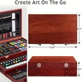 thumbnail image 3 of 175pcs Deluxe Art Set With 2 Drawing Pads, Crayons, Acrylic Paints, Colored Pencils Set In Wooden Case, Professional Art Kit, Paint Supplies, Gift, Christmas & Halloween, Back To School, 3 of 12