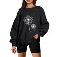 thumbnail image 1 of Gibobby Sudadera oversize mujer Sudadera de Forro Polar con Cuello Redondo Sudadera para Mujer(Negro,XG), 1 of 3