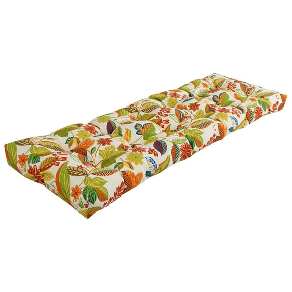 Blazing Needles Tufted Indoor/Outdoor Bench Cushion (Multiple widths from 46 to 60 inch) 60-inch - Skyworks Multi