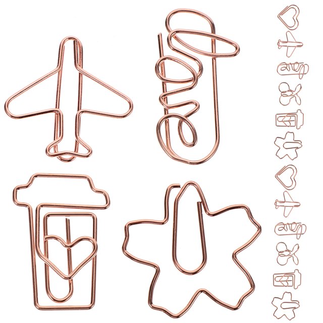 unbranded 30Ud Clips De Metal Delicados En Rosa Dorado Para Uso En Oficina Y Hogar