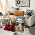 thumbnail image 3 of Sm:)e Blue Pumpkins Fall Throw Pillow Cover 18x18 Inch Set of 4, Autumn Decorative Outdoor Cushion Cover for Sofa Couch, 3 of 8