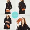 thumbnail image 2 of Poppy PU Vegan Leather RFID Blocking Wristlet Wallet Cellphone Clutch 2 in 1 Crossbody Handbag Purse, 2 of 7