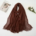 thumbnail image 4 of Bufandas de mujer de algodón, ligeras, grandes, largas, elegantes, lisas, 4 of 5