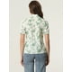 thumbnail image 4 of Camisa de algodón con volantes en la parte superior y cuello vuelto Allegra K Verde L, 4 of 5