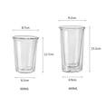 thumbnail image 2 of Double Wall Stemless Drinking Glass for Hot and Cold Drinks, Clear Borosilicate Glass Coffee Cups, 2 of 7
