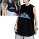 thumbnail image 5 of Hombres Camiseta Sin Mangas Casual Patrón Único Corte Exquisito Cómodo Transpirable para Gimnasio Playa Negro L, 5 of 8